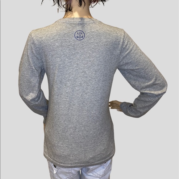 Life is Good "Grateful" Christmas Holiday Ornaments Crusher Tee Shirt Sz XS EUC - Picture 4 of 5